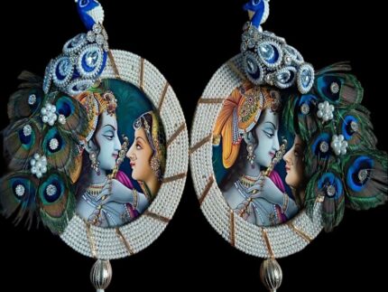 Radha Krishna Peacock Wall Hanging