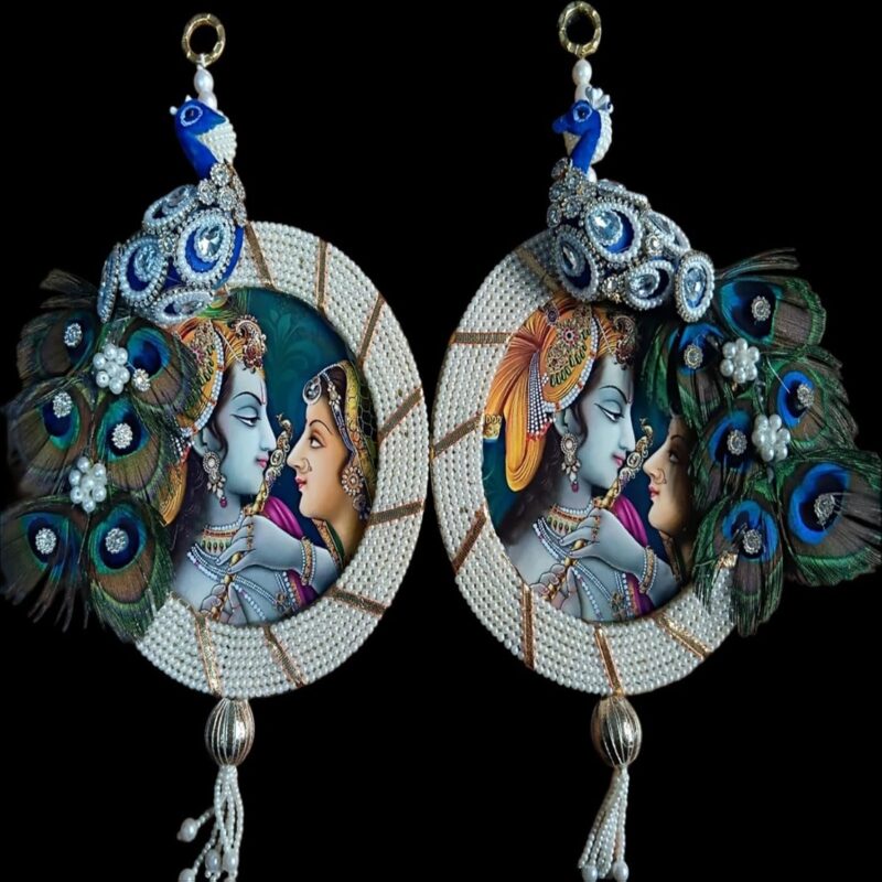 Radha Krishna Peacock Wall Hanging